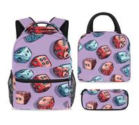 ewndhtse Juego de mochila escolar con bolsa de almuerzo, estuche para lápices, juego de 3 mochilas escolares, mochila de viaje, mochila casual para adolescentes, niñas, niños, primaria, junior, medio