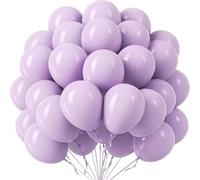 EWODEIEW Globos lila, 60 unidades de 30 cm, redondos, globos de látex de Maca, violeta claro, decoración de cumpleaños para el día de San Valentín, cumpleaños, boda, aniversario, baby shower