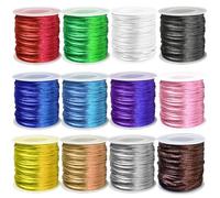 Ewpart - 12 rollos de 2 mm de nailon para pulseras, joyas, cuerda de satén para Kumihimo, cuentas, cordón, collar, llavero, macrame, cuerda de seda trenzada, 12 unidades