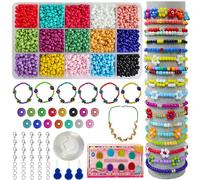 Ewparts 3mm Mini cuentas de cristal para los niños DIY Bracelet Arte y joyería-Making, cadena de cuentas de fabricación de juego, Fadeless Color (Full color)