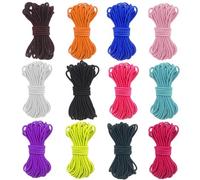 Ewparts Hilo Elastico para Pulseras 2mm 12 Colorido Banda de Goma Hilo Pulseras Elastico para Niños para Pulsera Cabello, Cordón de Joyas de DIY, Pulseras, Collares, Artesanías, Decoraciones