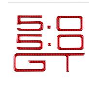 EWQPHLS Pegatina de Fibra de Carbono Suave Real Compatible con Mustang GT 2024 2025 LHD, Emblema for la Parte Trasera del Maletero del Coche 5.0, Accesorios embellecedores.(For LHD Red Carbon)