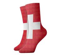 EWQrtyy Calcetines cómodos con la bandera suiza para todas las estaciones, peso medio, transpirables, para el hogar y la oficina