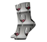 EWQrtyy Calcetines cómodos de copa de vino para todas las estaciones, calcetines transpirables de peso medio para uso diario para el hogar y la oficina