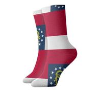 EWQrtyy Calcetines cómodos de la bandera del estado de Georgia para todas las estaciones, calcetines transpirables de peso medio para el hogar y la oficina