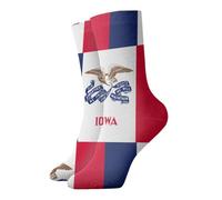 EWQrtyy Calcetines cómodos de la bandera del estado de Iowa para todas las estaciones, calcetines transpirables de peso medio para uso diario para el hogar y la oficina