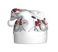 EWQrtyy Cool Drum Set Printing Community Gatherings - Sombreros de Navidad unisex para adultos, mujeres, hombres, actuaciones escénicas, vacaciones, alegría