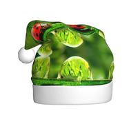 EWQrtyy Divertida mariquita sosteniendo paraguas, impresión de reuniones comunitarias, sombreros de Navidad para adultos, mujeres, hombres, actuaciones escénicas, vacaciones, alegría