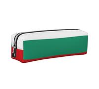 EWQrtyy Estuche de cuero con estampado de bandera búlgara, estuche con cremallera, soporte para accesorios, bolsa de papelería, regalo de vuelta a la escuela, Silver, Talla única, Neceser de