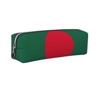 EWQrtyy Estuche de cuero con estampado de bandera de Bangladesh, estuche con cremallera, soporte para accesorios, bolsa de papelería, regalo de vuelta a la escuela, Silver, Talla única, Neceser de