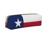 EWQrtyy Estuche de cuero con estampado de bandera de Texas, estuche con cremallera, soporte para accesorios, bolsa de papelería, regalo de vuelta a la escuela, Gold, Talla única, Neceser de maquillaje