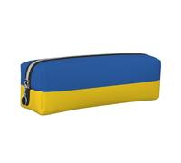 EWQrtyy Estuche de cuero con estampado de bandera de Ucrania, estuche con cremallera, soporte para accesorios, bolsa de papelería, regalo de vuelta a la escuela, Silver, Talla única, Neceser de