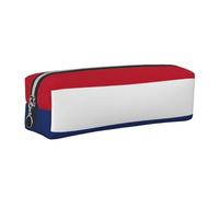 EWQrtyy Estuche de cuero con estampado de bandera holandesa, estuche con cremallera, soporte para accesorios, bolsa de papelería, regalo de vuelta a la escuela, Silver, Talla única, Neceser de