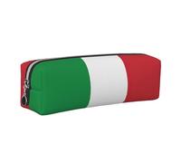 EWQrtyy Estuche de cuero con estampado de bandera italiana, estuche con cremallera, soporte para accesorios, bolsa de papelería, regalo de vuelta a la escuela, Silver, Talla única, Neceser de