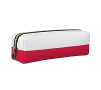 EWQrtyy Estuche de cuero con estampado de bandera polaca, estuche con cremallera, soporte para accesorios, bolsa de papelería, regalo de vuelta a la escuela, Gold, Talla única, Neceser de maquillaje