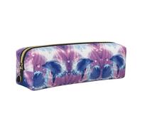 EWQrtyy Estuche de cuero con estampado de delfines en amor, estuche con cremallera, soporte para accesorios, bolsa de papelería, regalo de vuelta a la escuela, Gold, Talla única, Neceser de maquillaje