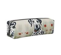 EWQrtyy Estuche de cuero con impresión dálmata para lápices, bolsa con cremallera, soporte para accesorios, bolsa de papelería, regalo de vuelta a la escuela, Silver, Talla única, Neceser de