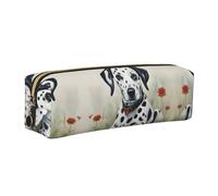 EWQrtyy Estuche de cuero con impresión dálmata para lápices, bolsa con cremallera, soporte para accesorios, bolsa de papelería, regalo de vuelta a la escuela, Gold, Talla única, Neceser de maquillaje