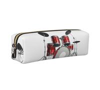 EWQrtyy Estuche de cuero para bolígrafos con estampado de batería genial, bolsa con cremallera, soporte para accesorios, bolsa de papelería, regalo de vuelta a la escuela, Gold, Talla única, Neceser