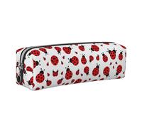 EWQrtyy Estuche de piel con estampado de mariquitas, estuche con cremallera, soporte para accesorios, bolsa de papelería, regalo de vuelta a la escuela, Silver, Talla única, Neceser de maquillaje