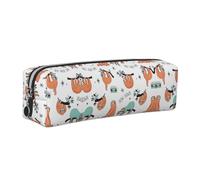 EWQrtyy Estuche de piel con estampado de perezoso y divertido animal para la escuela, estuche con cremallera, soporte para accesorios, bolsa de papelería, regalo de vuelta a la escuela, Silver, Talla