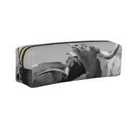 EWQrtyy Estuche de piel con estampado de vaca animal, estuche con cremallera, soporte para accesorios, bolsa de papelería, regalo de vuelta a la escuela, Gold, Talla única, Neceser de maquillaje