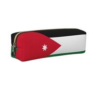 EWQrtyy Estuche escolar de cuero con estampado de bandera de Jordania, estuche con cremallera, soporte para accesorios, bolsa de papelería, regalo de vuelta a la escuela, Gold, Talla única, Neceser de