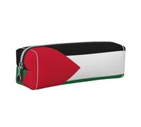 EWQrtyy Estuche escolar de cuero con estampado de bandera de Palestina, estuche con cremallera, soporte para accesorios, bolsa de papelería, regalo de vuelta a la escuela, Silver, Talla única, Neceser