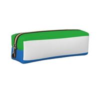EWQrtyy Estuche escolar de cuero con estampado de bandera de Sierra Leona, estuche con cremallera, soporte para accesorios, bolsa de papelería, regalo de vuelta a la escuela, Gold, Talla única