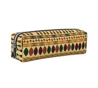 EWQrtyy Estuche escolar de cuero con estampado tradicional africano de estilo bohemio, estuche con cremallera, soporte para accesorios, bolsa de papelería, regalo de vuelta a la escuela, Silver, Talla