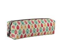 EWQrtyy Estuche escolar de piel con estampado de mariquitas, estuche con cremallera, soporte para accesorios, bolsa de papelería, regalo de vuelta a la escuela, Silver, Talla única, Neceser de