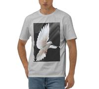 EWQrtyy Flying Dove - Camiseta cómoda de manga corta para hombre, tela elástica suave, ajuste moderno, casual, para uso diario, gris, XL