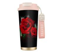 EWQrtyy Red Roses - Taza de café aislada de viaje para bebidas frías y calientes, interior de acero inoxidable 316