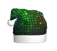 EWQrtyy Sombreros de Navidad con impresión cuadrada colorida para reuniones comunitarias, unisex, adultos, mujeres, hombres, actuaciones escénicas, festividades, alegría