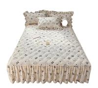 EWUHYFP 1pc Quilted Bed Skirt Four Corners with Elastic Flower Printed Thickened Mattress Single/Queen/King Sheet(Xindongtutu,180x200x45cm 1pc)