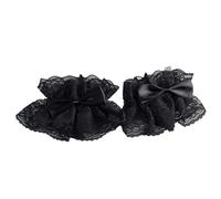 EWUHYFP 2pair Cuffs Sweet Satin Bow Ruffles Floral Lace Tulle Wristband Maid Cosplay Hand Sleeve(Color 2)