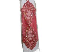 EWUHYFP 2pair Fashion Sexy Women Female Short Half Finger Satin Seam Pearl Gloves Lady Retro Lace Driving Fingerless(Red 2)