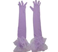 EWUHYFP 2pair Sexy Lace Pearl Black Silk Perspective Thin Wedding Dress Long Gloves Women Sunscreen Sleeves Summer Outdoor Sun Driving Mittens(Color-04)