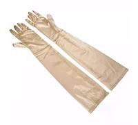 EWUHYFP 2pair Women's Evening Party Formal Gloves Solid Satin Long Finger Mittens For Events Activities Red White Rose Color Cosplay(Champagne)