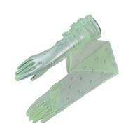 EWUHYFP 3pair Women Sexy Lace Pearl Gloves White Mesh Tulle Full Finger Elbow Long Lady Vintage Wedding Bride Dress Mittens(Color 22)