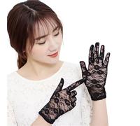 EWUHYFP 3pair Women's Fashion And Elegant Lace Sunscreen Gloves Breathable And Comfortable Cycling And Driving With High Elasticity(0025 black)