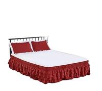 EWUHYFP 4 Layers Ruffled Bed Skirt Wrap Around Elastic Cover Without Surface Home Hotel Twin/Full/Queen/King(Color 6,King 200x200x45cm)