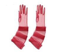EWUHYFP 4 Pair Wedding Lace Mesh Gloves Ladies White Wrist Women Large Bow Knot Marriage Glove Evening Party Cosplay Accessories(D - Wine Red)