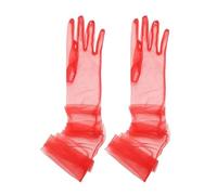 EWUHYFP 4 Pair Wedding Lace Mesh Gloves Ladies White Wrist Women Large Bow Knot Marriage Glove Evening Party Cosplay Accessories(D - Red)