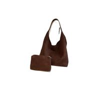 EWUHYFP Bolso Ante Marron Conjunto de bolso mano for mujer, 2 en 1, ante, color puro, gran capacidad Comercio(Coffee)