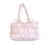 EWUHYFP Bolso de mano acolchado for mujer, gran capacidad, con relleno felpa, for hombro(Pink)