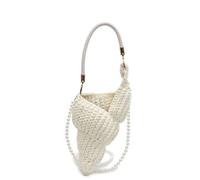 EWUHYFP Bolso de Mano Tejido Calado Bolso bandolera de concha mar tejido a mano en color puro