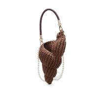 EWUHYFP Bolso de Mano Tejido Calado Bolso bandolera de concha mar tejido a mano en color puro
