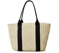 EWUHYFP Bolso de Mano Tejido Calado Bolso de mano for mujer, tejido ratán, hecho a, for viaje, bandolera, informal, for playa