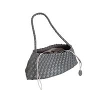 EWUHYFP Bolso de Mano Tejido Calado Bolso de mujer PU tejido a mano, tipo canasta verduras, estilo velero, informal, for vacaciones, bandolera